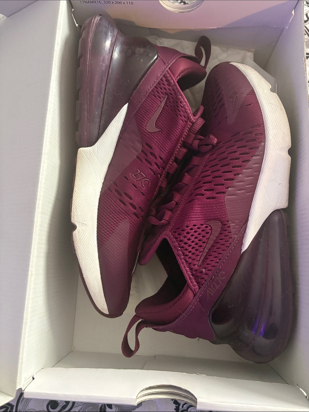 Nike Women's Air Max 270 Sneakers - Burgundy/White